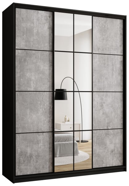 Szafa przesuwna z lustrem 180 cm EDGE MAX loftowa 671424