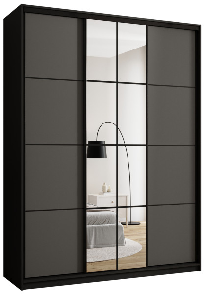 Szafa przesuwna z lustrem 180 cm EDGE MAX z drążkami 671418