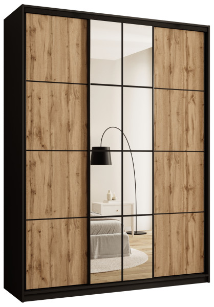 Szafa przesuwna z lustrem 180 cm EDGE MAX z drążkami 671463