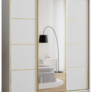 Szafa przesuwna z lustrem 180 cm GOLD NEW biały mat 248979 Szafa przesuwna z lustrem 180 cm GOLD NEW biały mat 248979