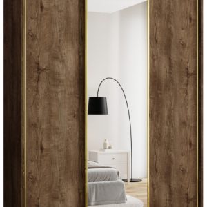 Szafa przesuwna z lustrem 180 cm GOLD NEW MAX wysoka szafa do sypialni 671412