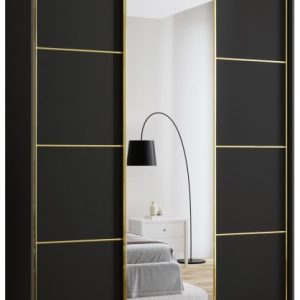 Szafa przesuwna z lustrem 180 cm GOLD NEW MAX wysoka szafa do sypialni 671425