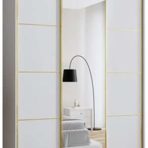Szafa przesuwna z lustrem 180 cm GOLD NEW MAX wysoka szafa do sypialni 671469