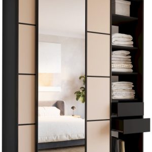 Szafa przesuwna z lustrem 180 cm LOFT MAX beż 527201 Szafa przesuwna z lustrem 180 cm LOFT MAX beż 527201