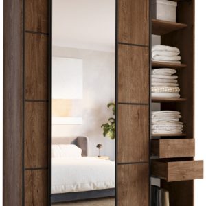 Szafa przesuwna z lustrem 180 cm LOFT MAX drążki 530858 Szafa przesuwna z lustrem 180 cm LOFT MAX drążki 530858