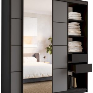 Szafa przesuwna z lustrem 180 cm LOFT z półkami 527251 Szafa przesuwna z lustrem 180 cm LOFT z półkami 527251