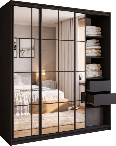 Szafa przesuwna z lustrem 180 cm OPTICA 671753
