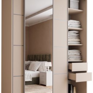 Szafa przesuwna z lustrem 180 cm TOP MAX beż piaskowy 245588