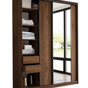 Szafa przesuwna z lustrem 180 LOFT MAX orzech 972342 Szafa przesuwna z lustrem 180 LOFT MAX orzech 972342
