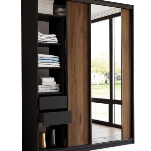 Szafa przesuwna z lustrem 180 LOFT MAX orzech 972332 Szafa przesuwna z lustrem 180 LOFT MAX orzech 972332