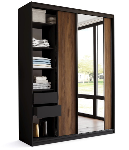 Szafa przesuwna z lustrem 180 LOFT MAX orzech 972332