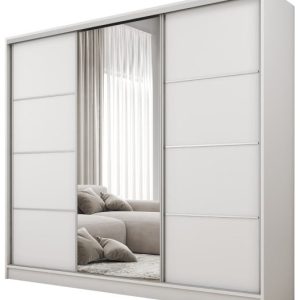 Szafa przesuwna z lustrem 200 cm BEST Biały 224926 Szafa przesuwna z lustrem 200 cm BEST Biały 224926
