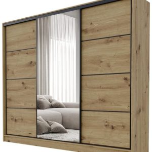 Szafa przesuwna z lustrem 200 cm BEST dąb artisan 702047 Szafa przesuwna z lustrem 200 cm BEST dąb artisan 702047