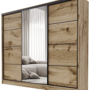 Szafa przesuwna z lustrem 200 cm BEST dąb wotan 702048 Szafa przesuwna z lustrem 200 cm BEST dąb wotan 702048