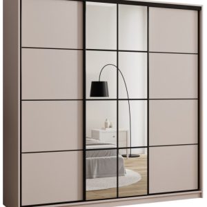Szafa przesuwna z lustrem 200 cm EDGE beż 671498 Szafa przesuwna z lustrem 200 cm EDGE beż 671498