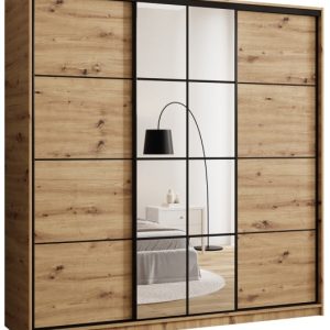 Szafa przesuwna z lustrem 200 cm EDGE dąb artisan 671502 Szafa przesuwna z lustrem 200 cm EDGE dąb artisan 671502