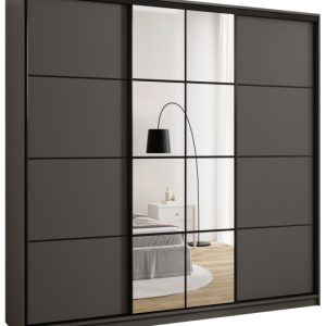 Szafa przesuwna z lustrem 200 cm EDGE grafit 699011