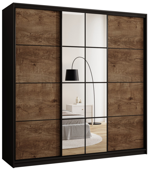 Szafa przesuwna z lustrem 200 cm EDGE loftowa 671430