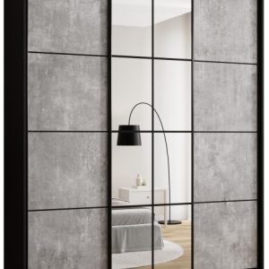 Szafa przesuwna z lustrem 200 cm EDGE MAX beton 671331