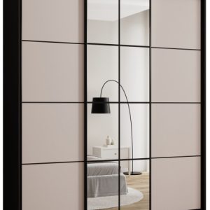 Szafa przesuwna z lustrem 200 cm EDGE MAX beżowa 671321