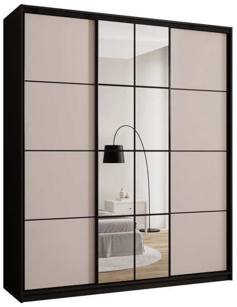 Szafa przesuwna z lustrem 200 cm EDGE MAX beżowa 671321