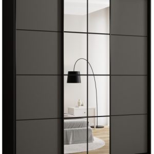 Szafa przesuwna z lustrem 200 cm EDGE MAX grafitowa 671339
