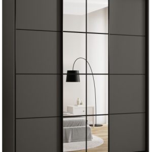 Szafa przesuwna z lustrem 200 cm EDGE MAX grafitowa 671307