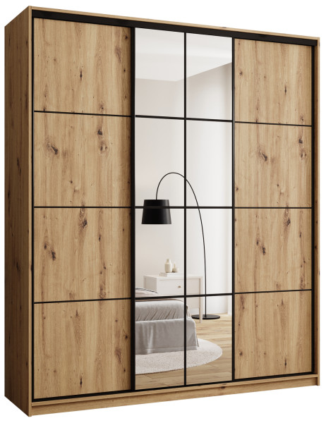 Szafa przesuwna z lustrem 200 cm EDGE MAX loftowa 671408