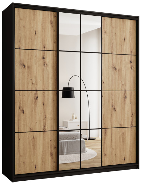 Szafa przesuwna z lustrem 200 cm EDGE MAX loftowa 671433