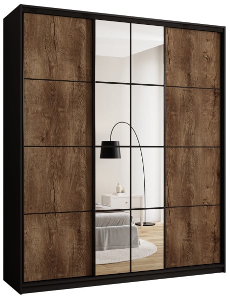 Szafa przesuwna z lustrem 200 cm EDGE MAX loftowa 671309