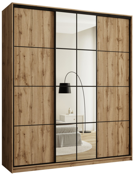 Szafa przesuwna z lustrem 200 cm EDGE MAX wotan 671326