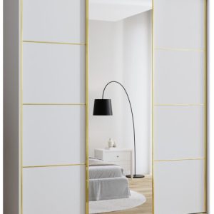 Szafa przesuwna z lustrem 200 cm GOLD NEW MAX wysoka szafa do sypialni 671405 Szafa przesuwna z lustrem 200 cm GOLD NEW MAX wysoka szafa do sypialni 671405