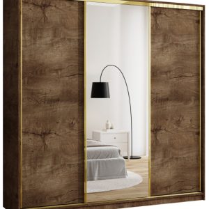 Szafa przesuwna z lustrem 200 cm GOLD NEW szafa przesuwna do sypialni 671395 Szafa przesuwna z lustrem 200 cm GOLD NEW szafa przesuwna do sypialni 671395