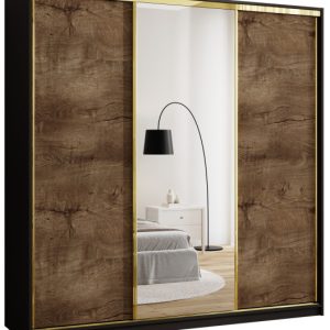 Szafa przesuwna z lustrem 200 cm GOLD NEW szafa przesuwna do sypialni 671470 Szafa przesuwna z lustrem 200 cm GOLD NEW szafa przesuwna do sypialni 671470