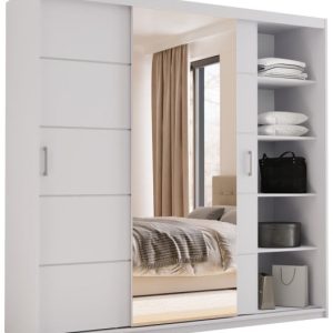 Szafa przesuwna z lustrem 200 cm HOT biała 701841 Szafa przesuwna z lustrem 200 cm HOT biała 701841