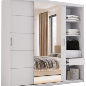 Szafa przesuwna z lustrem 200 cm HOT biała 671750 Szafa przesuwna z lustrem 200 cm HOT biała 671750