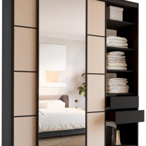 Szafa przesuwna z lustrem 200 cm LOFT MAX beż 527245 Szafa przesuwna z lustrem 200 cm LOFT MAX beż 527245