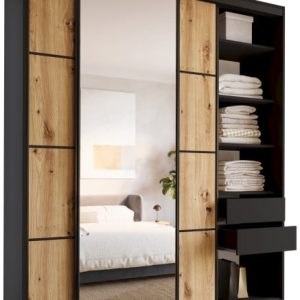 Szafa przesuwna z lustrem 200 cm LOFT MAX z półkami 527180 Szafa przesuwna z lustrem 200 cm LOFT MAX z półkami 527180