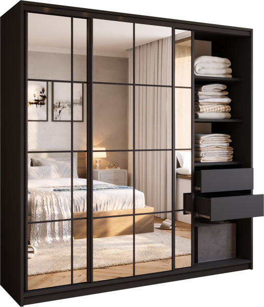 Szafa przesuwna z lustrem 200 cm OPTICA 671760