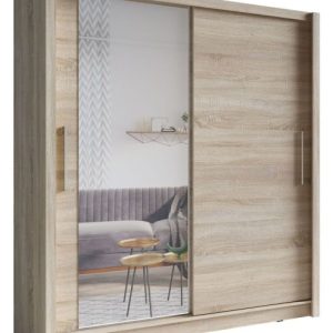 Szafa przesuwna z lustrem 204 cm BALI dąb sonoma 763015 Szafa przesuwna z lustrem 204 cm BALI dąb sonoma 763015