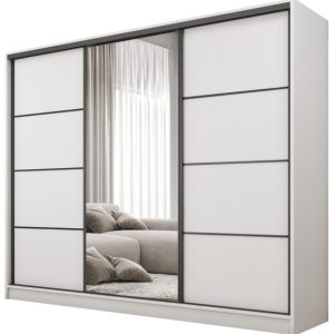 Szafa przesuwna z lustrem 235 cm BEST Biały 224905