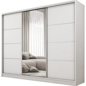 Szafa przesuwna z lustrem 235 cm BEST Biały 224903