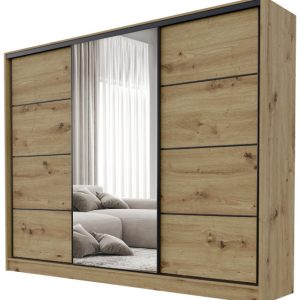 Szafa przesuwna z lustrem 235 cm BEST dąb artisan 702046