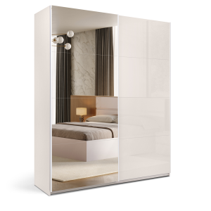 Szafa przesuwna z lustrem 240x200cm kaszmir połysk 756796
