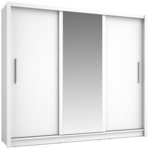 Szafa przesuwna z lustrem 248 cm BALI biały 763017