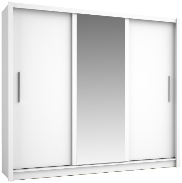 Szafa przesuwna z lustrem 248 cm BALI biały 763017