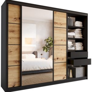 Szafa przesuwna z lustrem 250 artisan czarny LOFT 527334