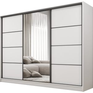 Szafa przesuwna z lustrem 250 cm BEST Biały 224915