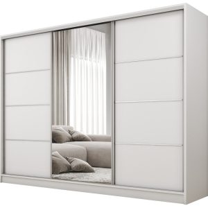 Szafa przesuwna z lustrem 250 cm BEST Biały 224889