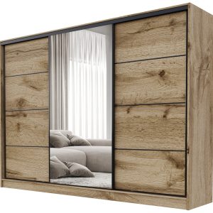 Szafa przesuwna z lustrem 250 cm BEST dąb wotan 702042